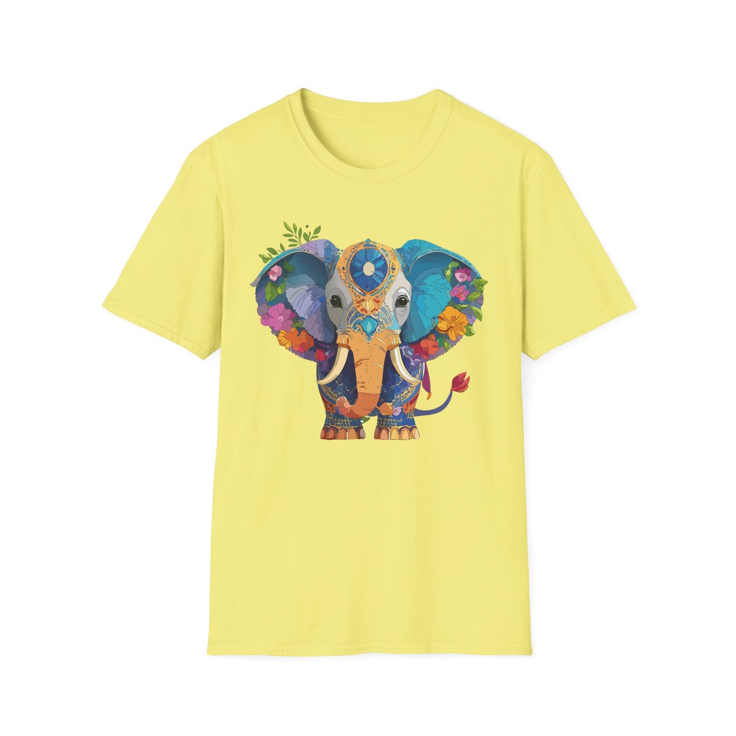 Elephant Graphic Shirt For Adults Unisex Softstyle Tee 100 Percent Cotton Gildan 64000