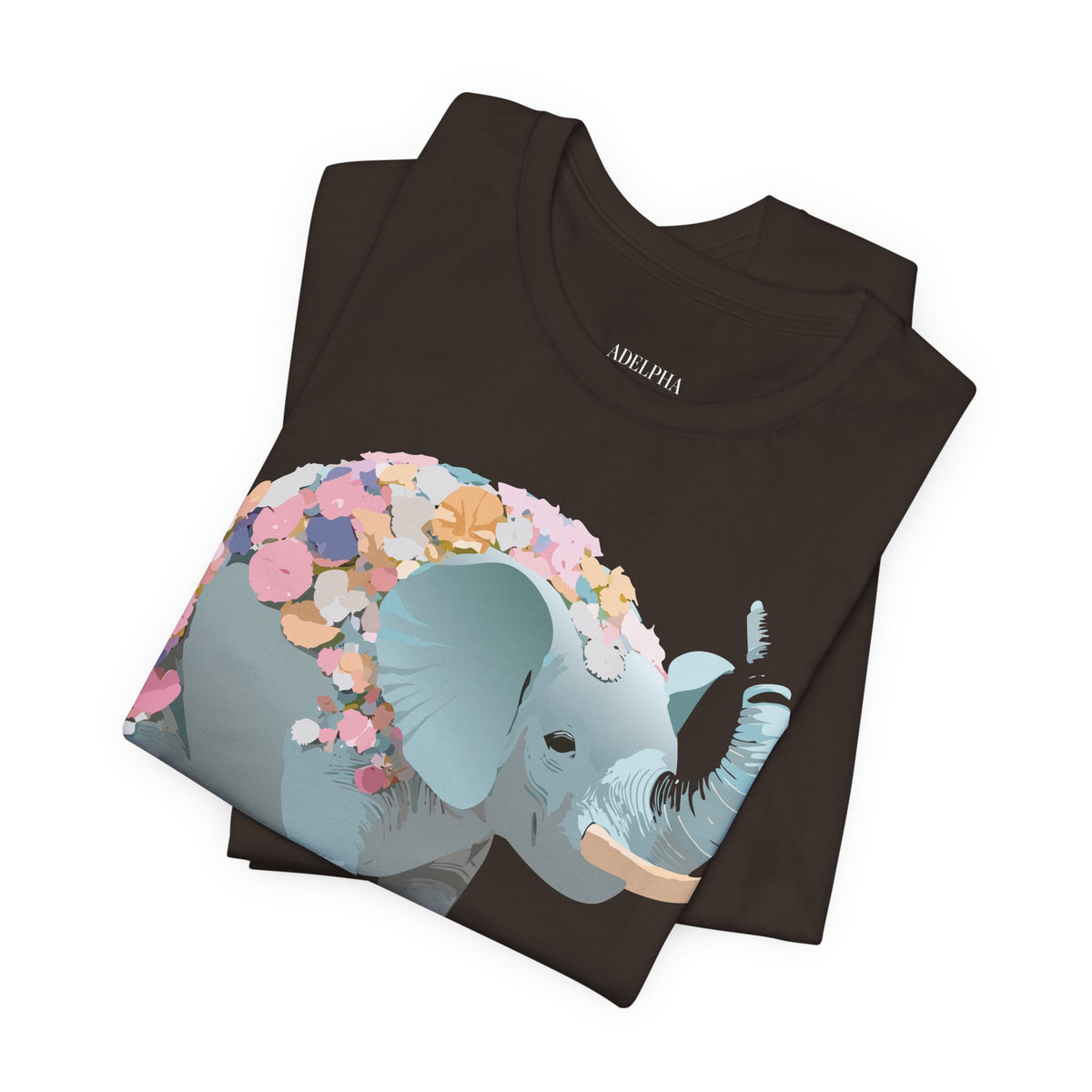 Elephant Graphic Unisex Cotton Bella+Canvas Tee with Art Animal Design d18