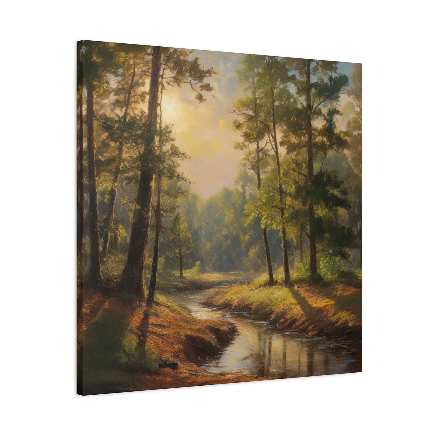 Forest Print Canvas, Trees Oil Paint Print 20x20, 24x24, 30x30, 32x32, 36x36 Art Design Print Pine-Wood Inner Frame MC-71