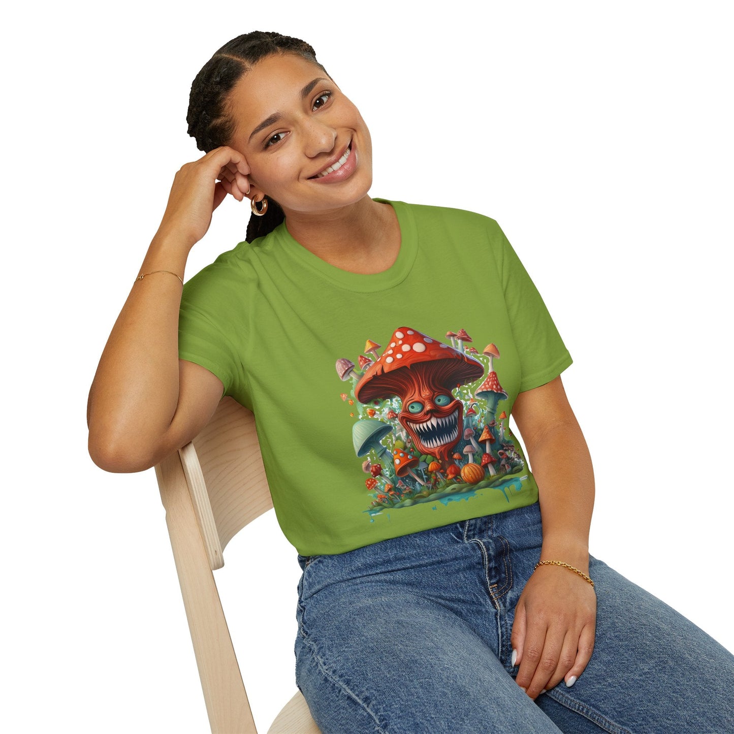 Unisex Mashroom Tee Shirt With Funny Mashroom Design Fungus Humor Softstyle Cotton