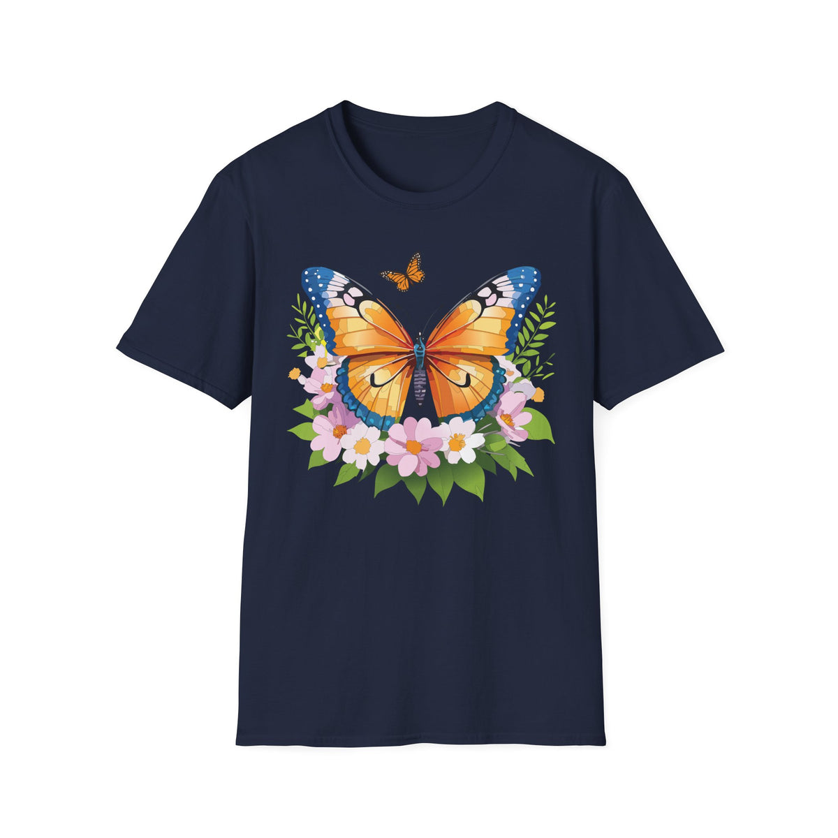Monarch Butterfly Floral Butterfly Graphic Design Unisex 100 Cotton Gildan T-Shirt