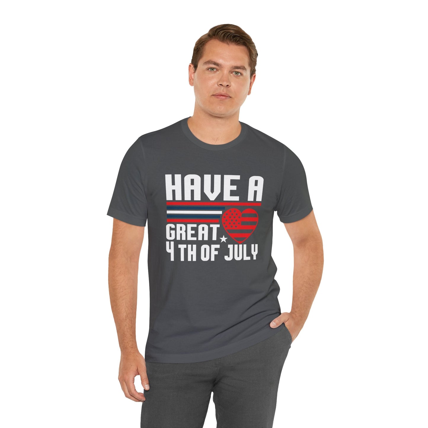 4th of July American Flag Graphic Unisex Cotton T-Shirt 020
