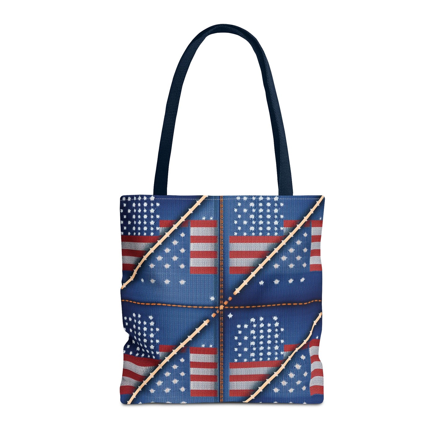 4th of July Graphic Denim Fabric Imitation Print Unisex Canvas Bag Poly Spun 3 Sizes Tote Bag 200-19