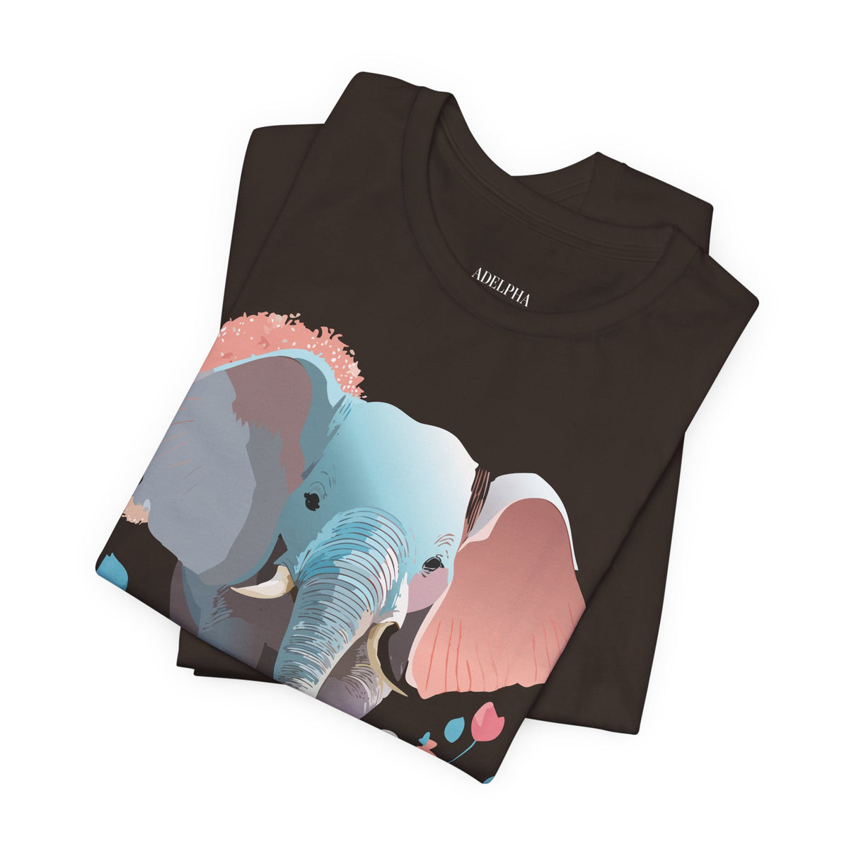 Elephant Graphic Unisex Cotton Bella+Canvas Tee with Art Animal Design d16