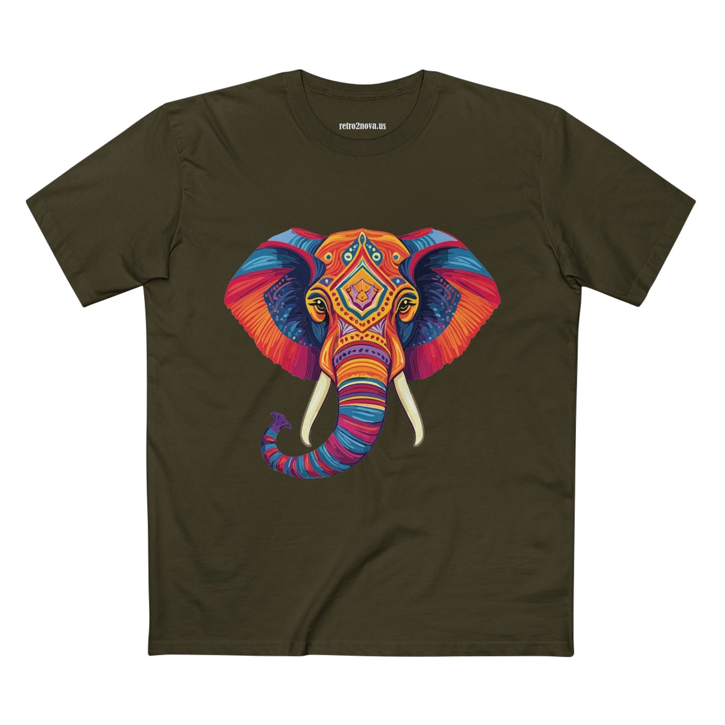Elephant Animal Shirt Unisex Premium Cotton Tee With Original Art Design From Retro2Nova Art Collection