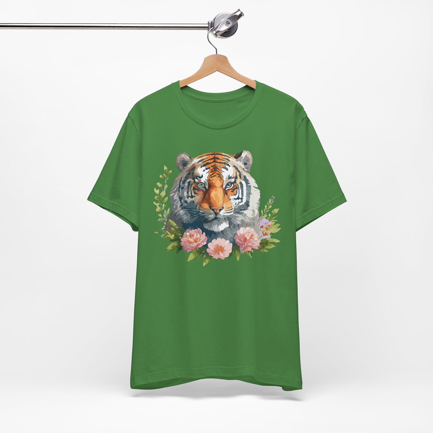 Floral Tiger Shirt, Animal Shirt, Tiger Tee, Unisex Tee, Floral T-shirt, T-Shirt with Animal