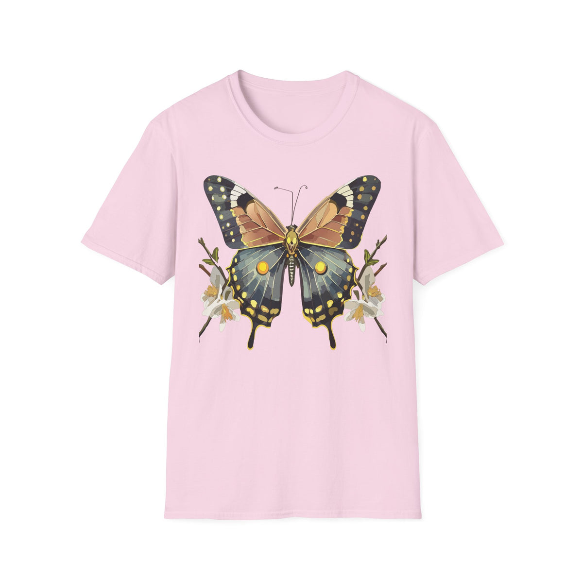 Butterfly Floral T‑Shirt — Vintage Monarch Graphic Tee Unisex 100 Cotton Gildan T-Shirt