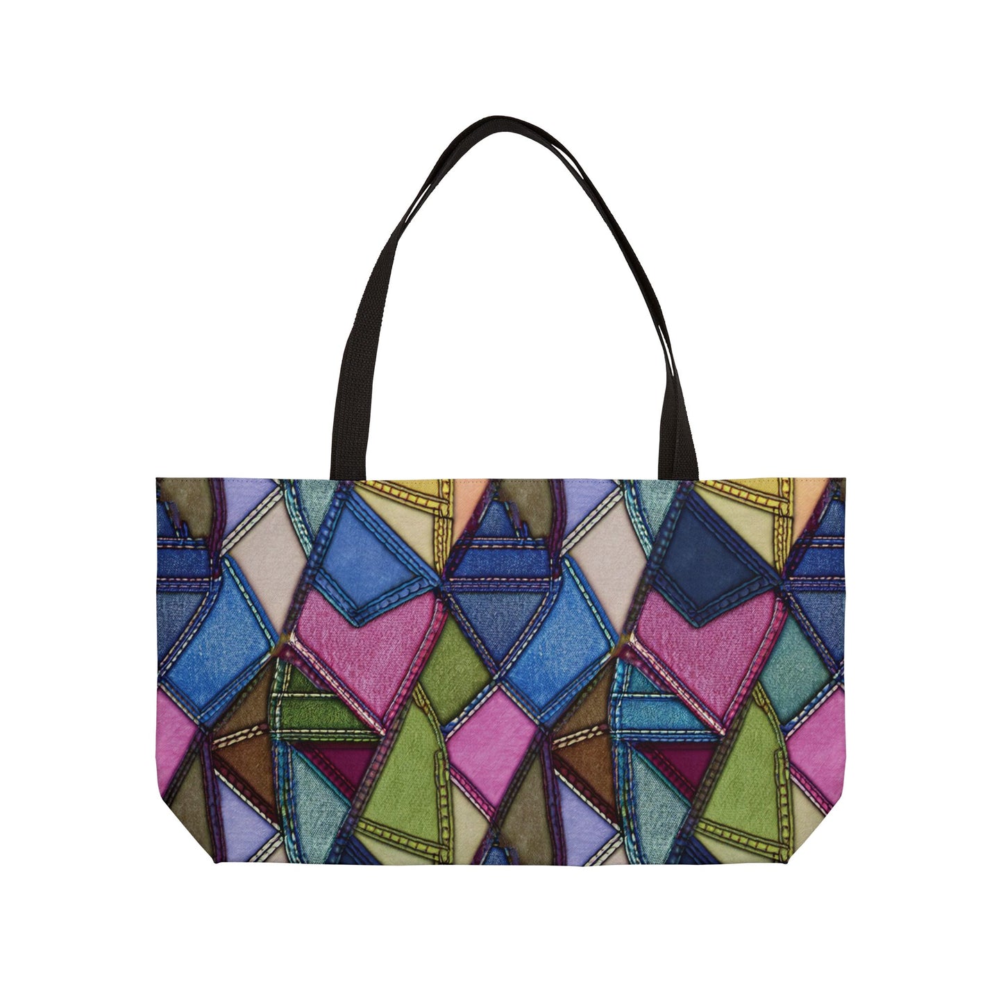 Denim Print Yoga Bag High-Quality 100% Spun Polyester 24x13 Canvas Gym Bag 49