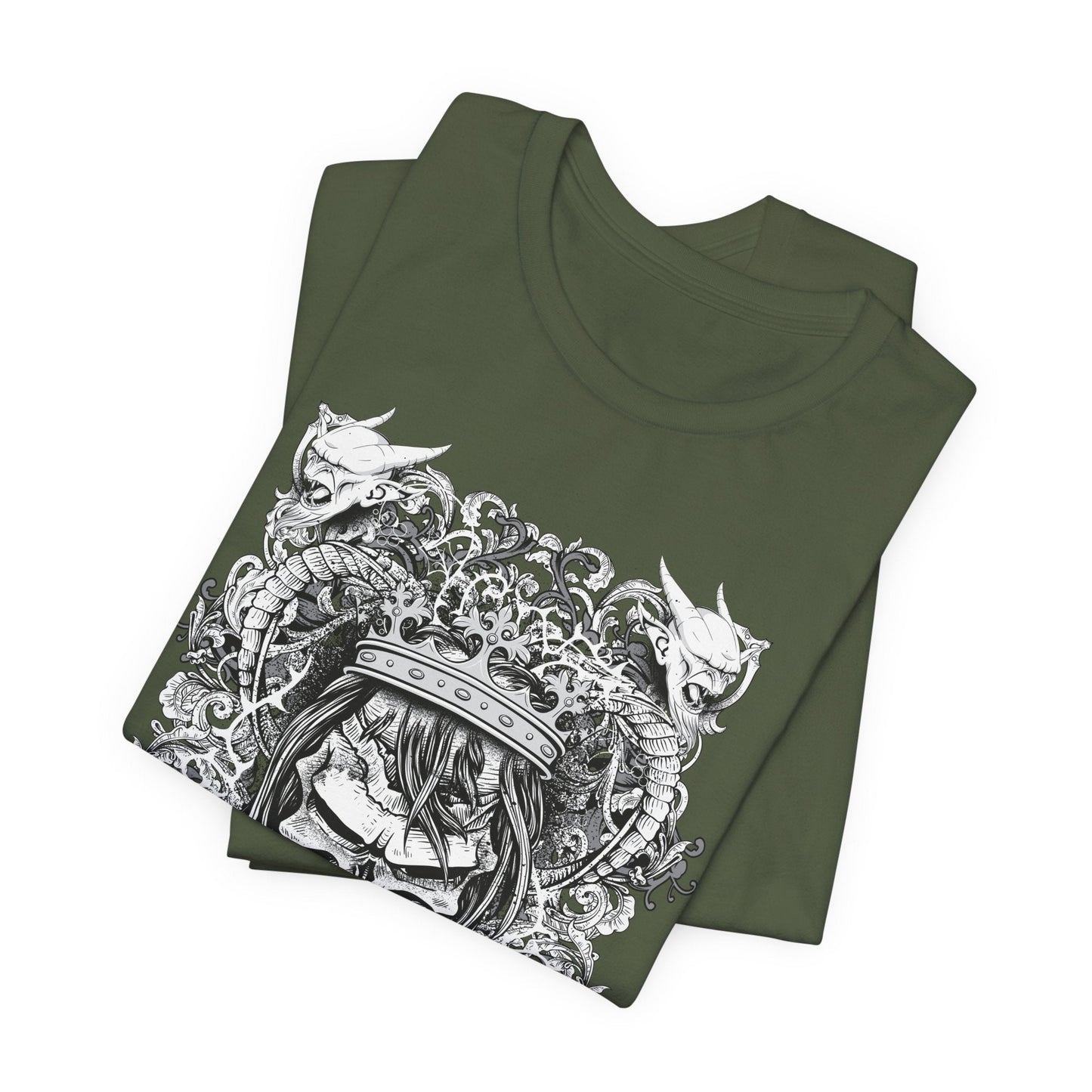 Gothic Skull Illustration Graphic Unisex Cotton T-Shirt r13