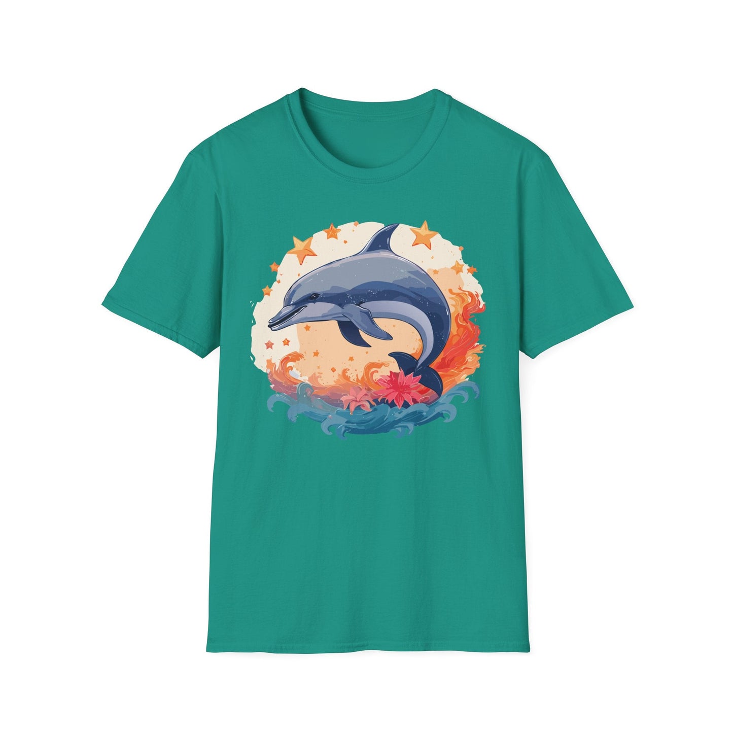 Dolphin Shirt Unisex Tee Gildan Softstyle 64000 100 Percent Ring Spun Cotton Comfort Wear