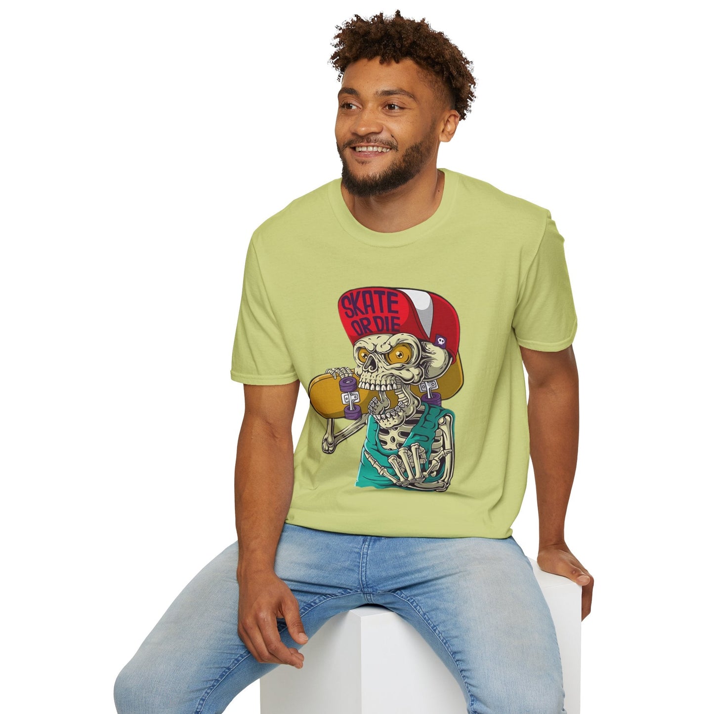 Skull T Shirt Skeleton Tee Unisex Softstyle Cotton Gildan 64000 Graphic Tee For Everyday Wear