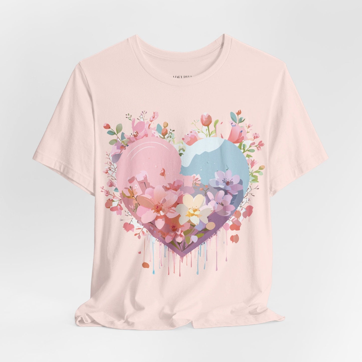 Valentine Day Graphic Unisex 100 Cotton Vintage Artwork with Love and Flower Design Tee 31