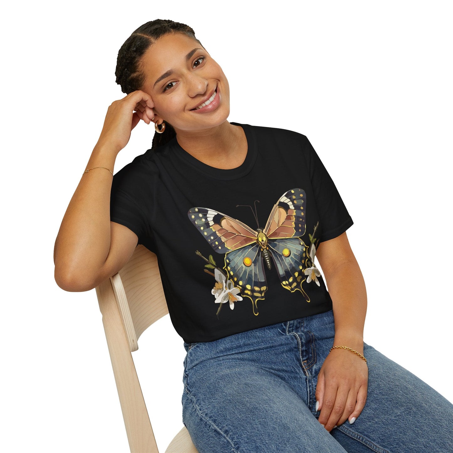 Butterfly Shirt Unisex Gildan Softstyle T Shirt Monarch Butterfly Tee 100 Percent Ring Spun Cotton