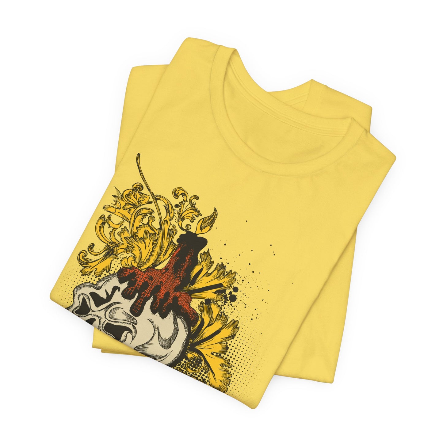 Rock Skull Graphic Design Tee, Skull Shirt, Vintage Tees, Art Design T-Shirt, Vintage Graphic Tee, Art Shirts with Skulls