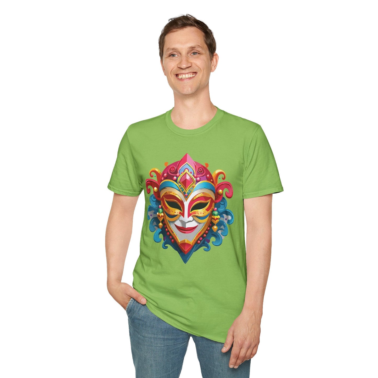 Mask Tee Shirt Unisex Masquerade Tees Softstyle 64000 100 Percent Cotton Lightweight Breathable