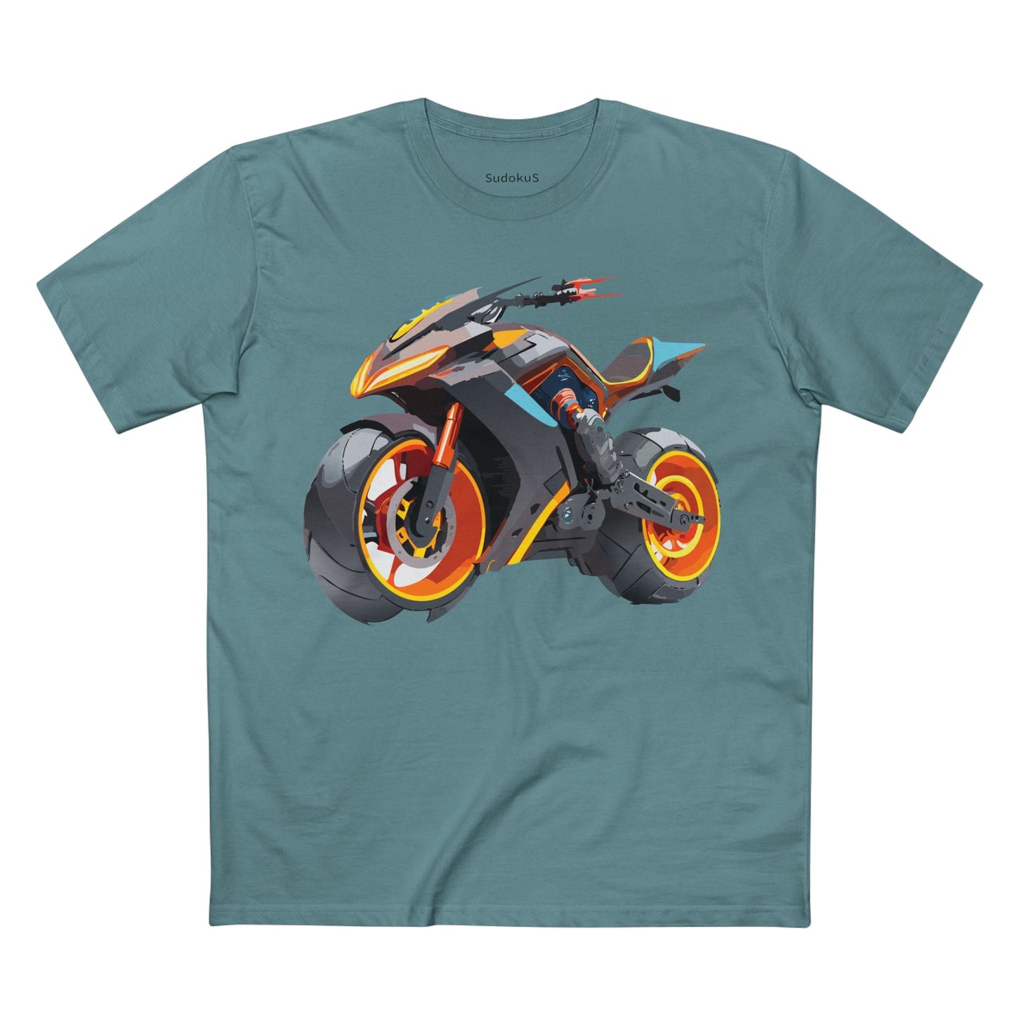Moto Bike Graphic Unisex 100 Cotton Staple Tee 11