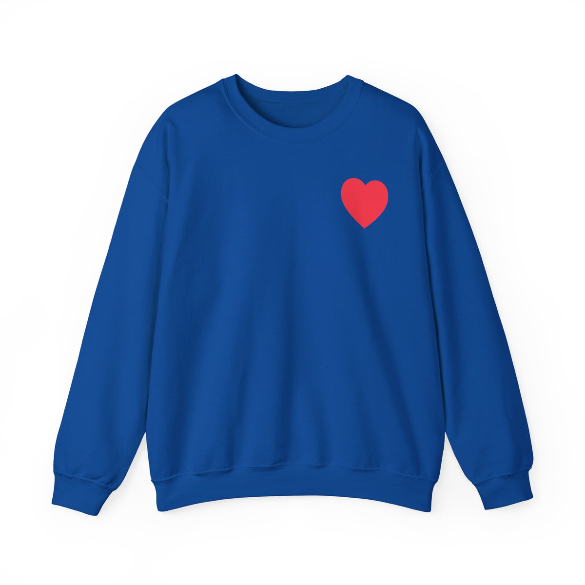 Small Red Heart Graphic Valentine's Day Sweatshirt Unisex 50/50 Cotton-Poly Sweatshirt w79