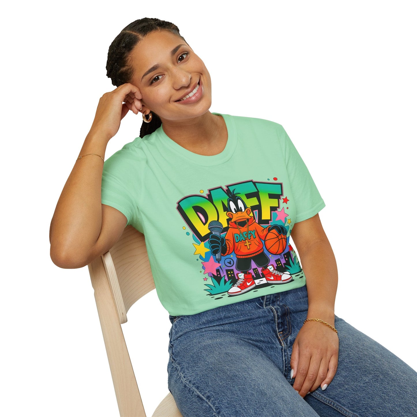 Unisex Cartoon T Shirt With Animation Design Funny Animals Tee Gildan Softstyle 64000