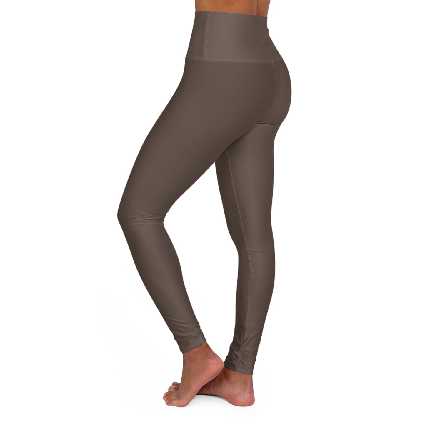Ash Brown Women High-Waisted Yoga Leggings Seamless Sculpting Poly-Span Activewear