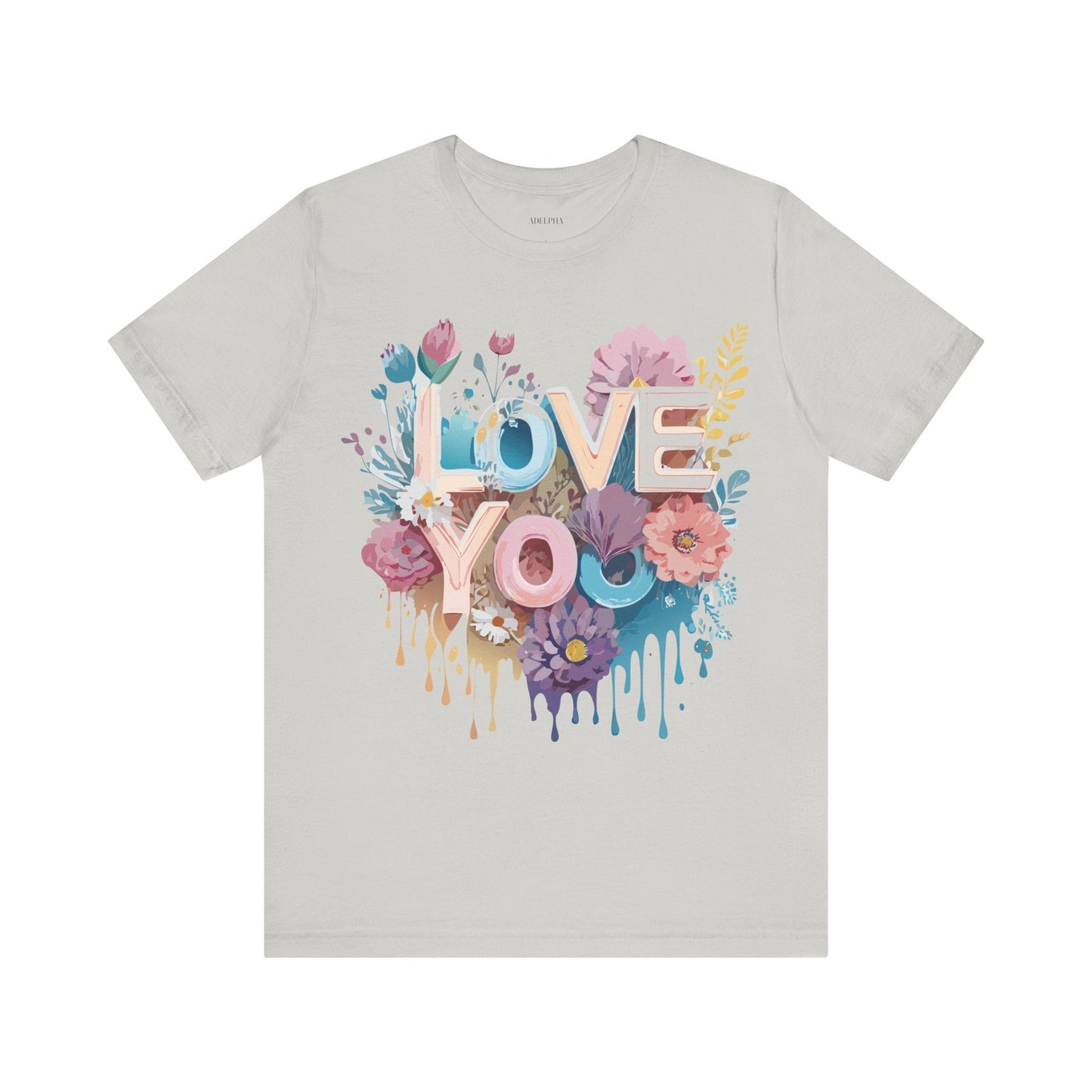 Valentine Day Graphic Unisex 100 Cotton Vintage Artwork with Love and Flower Design Tee 37