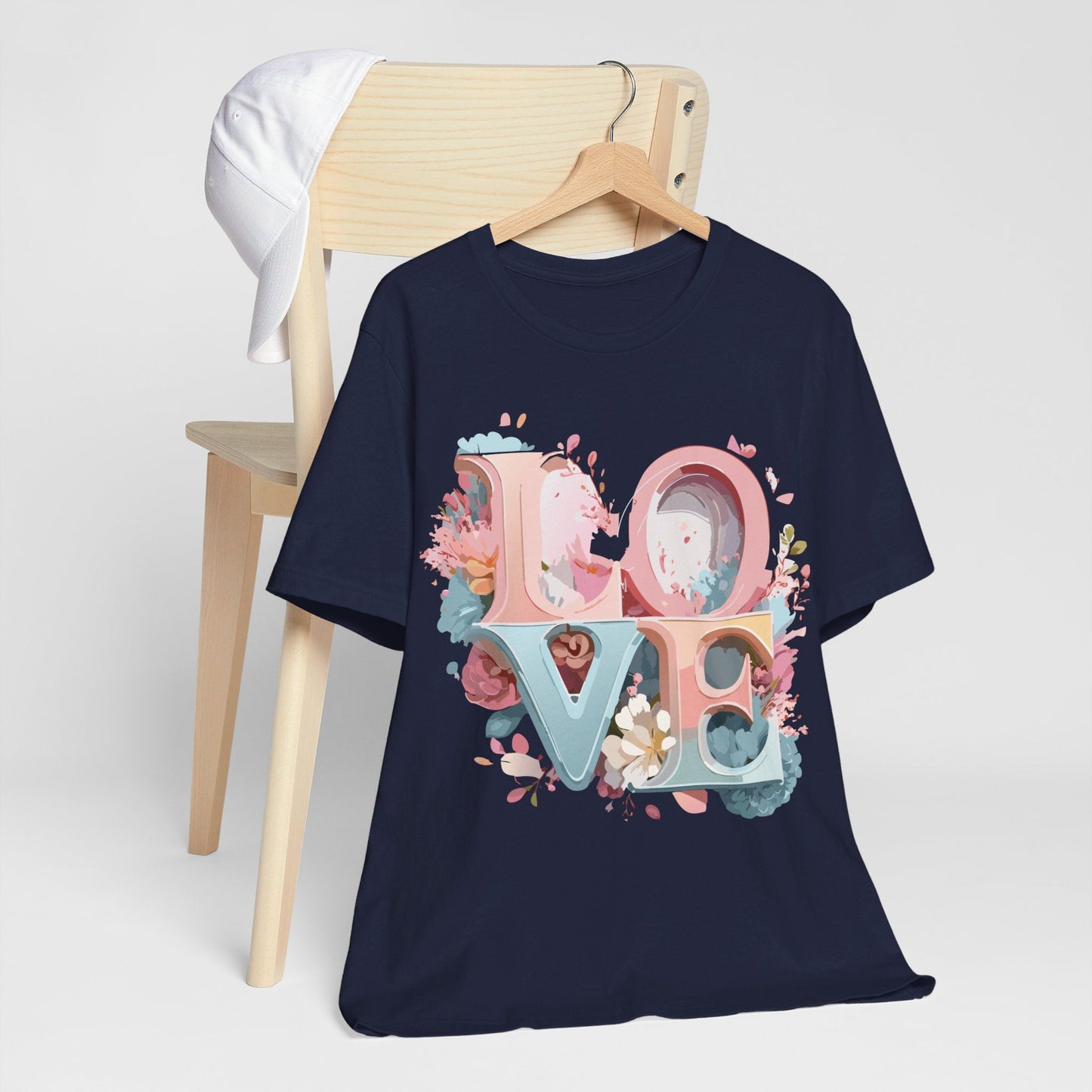 Valentine Day Graphic Unisex 100 Cotton Vintage Artwork with Love and Flower Design Tee 46