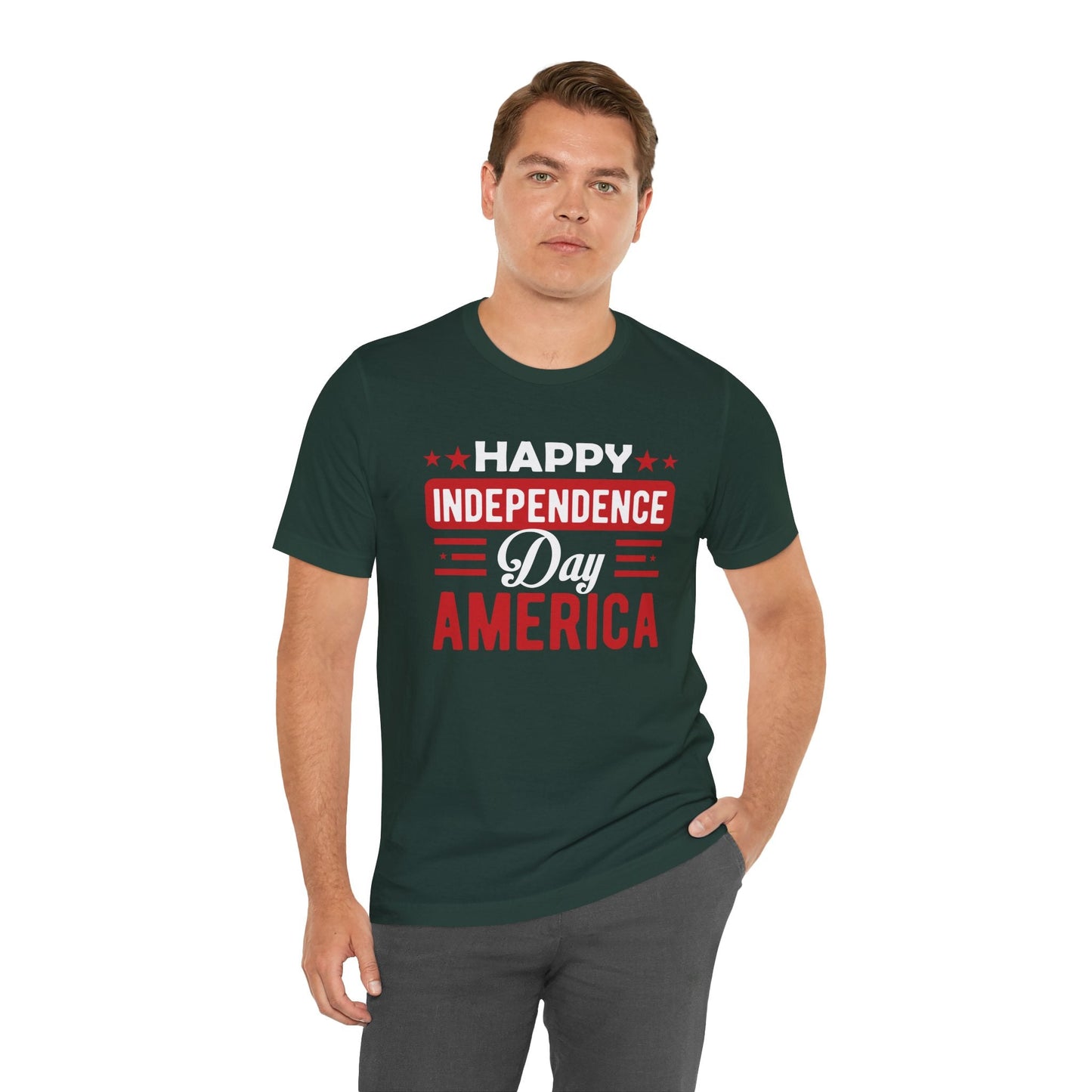 Happy Independence Day America Graphic Unisex Cotton T-Shirt 015