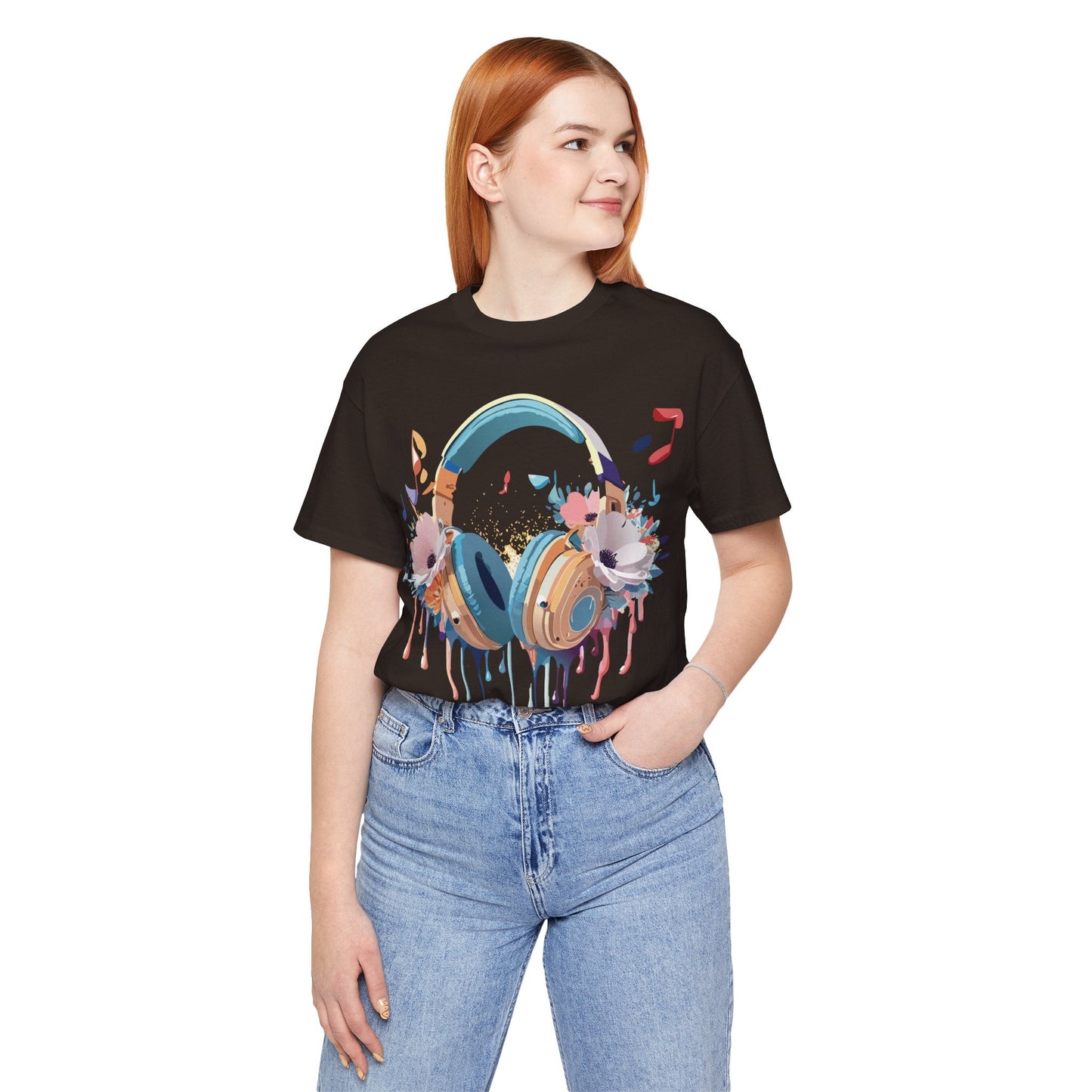 Music Graphic Unisex 100 Cotton Vintage Art with Musical Elements Tee 102