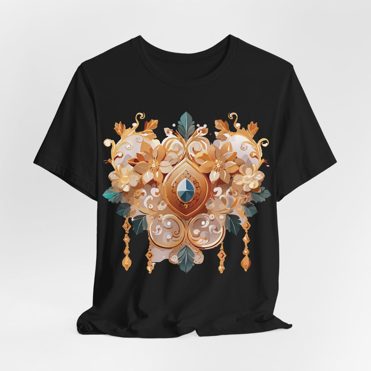 Jewelry Graphic Unisex Cotton Bella+Canvas Tee with Gemstones Art Design m52