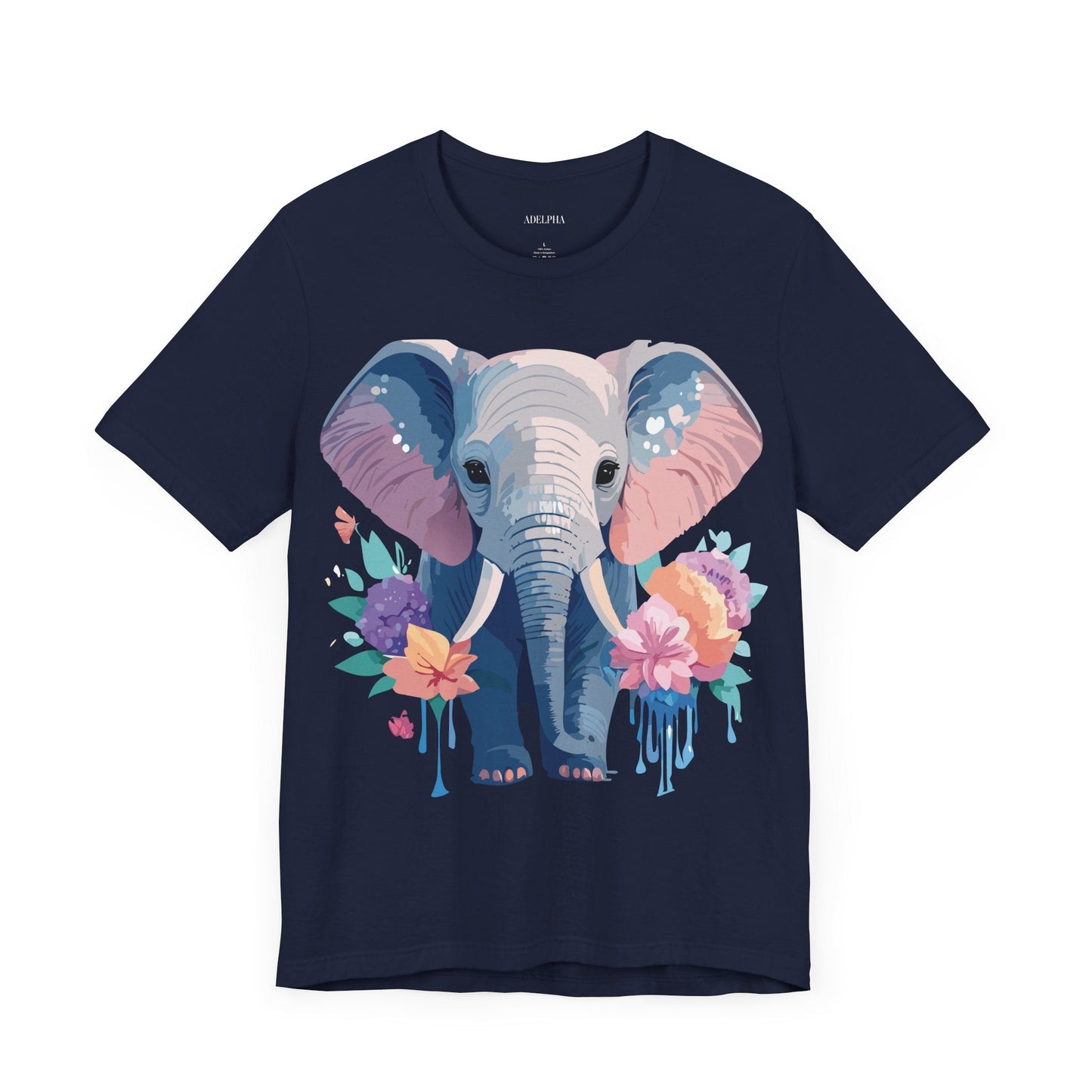 Elephant Graphic T Shirt Unisex Vintage Art Design Tee by Adelpha Short Sleeve Premium