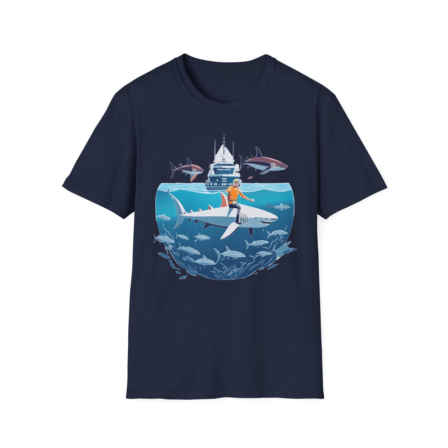Ocean Tee Shirt Unisex Softstyle Gildan 64000 Cotton T Shirt Lightweight Casual Tee