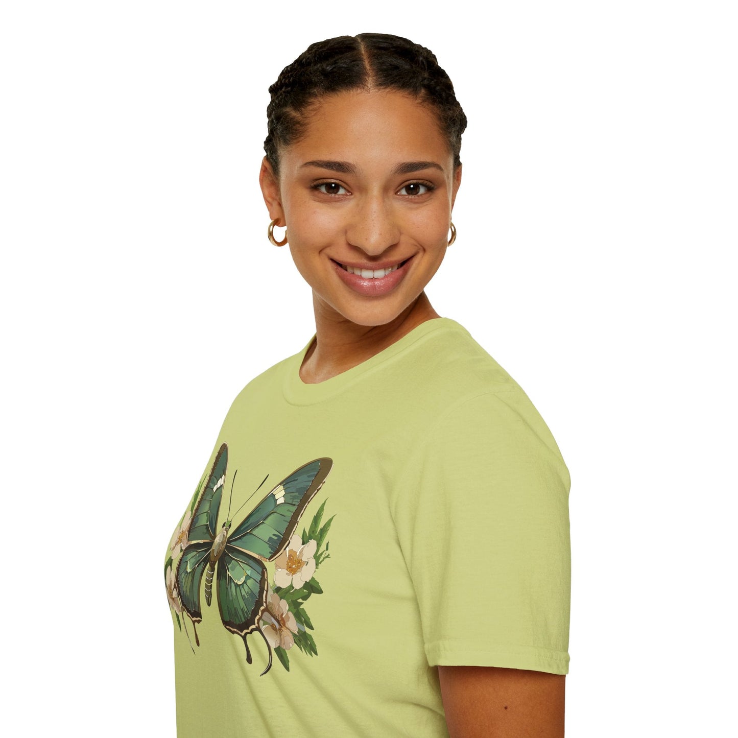 Butterfly Shirt Monarch Style Unisex T Shirt Gildan Softstyle 64000 100 Percent Ring Spun Cotton