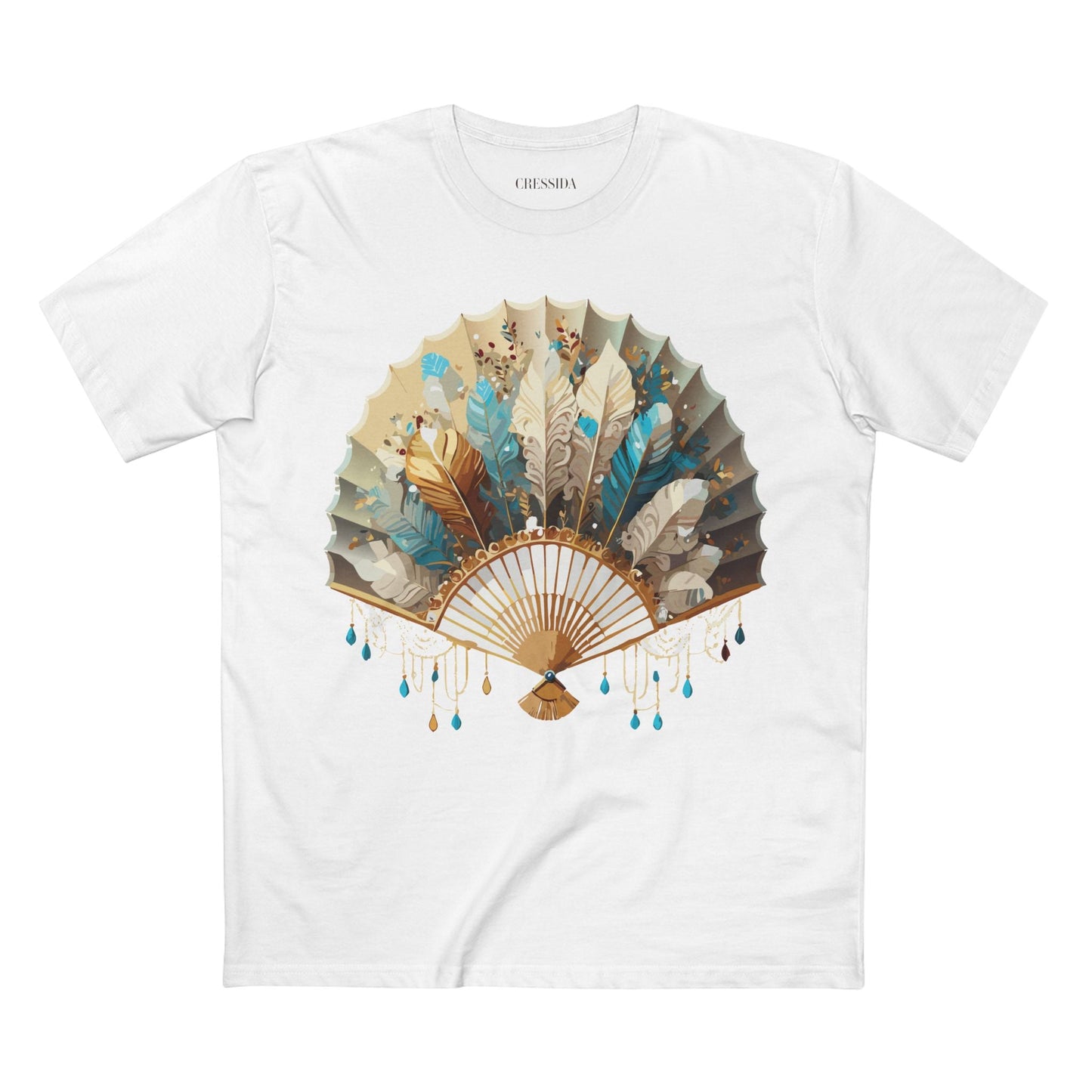 Antique Fan Graphic Design T-Shirt Unisex 100 Cotton Floral Carnival Artwork Tee 9