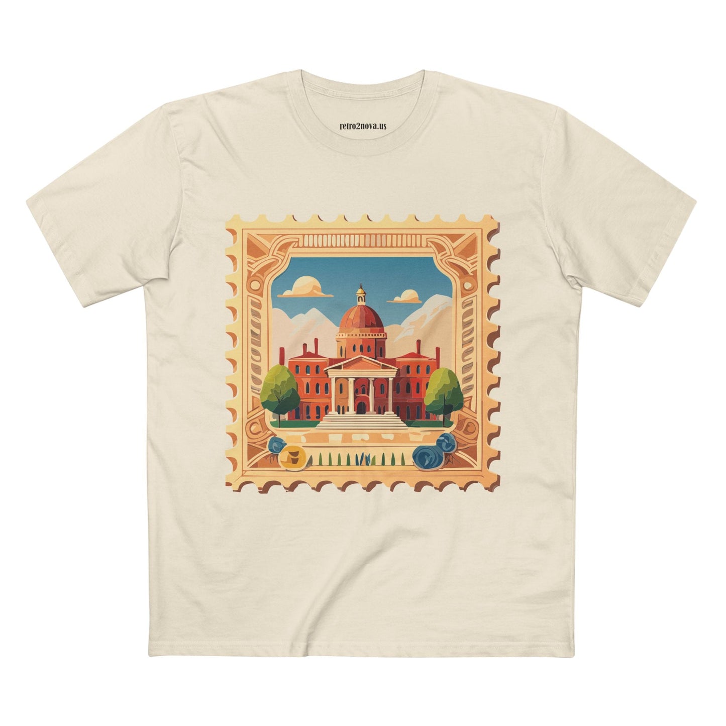 Postage Stamp Shirt Unisex Premium Cotton Tee With Original Art Collection By Retro2Nova PS14