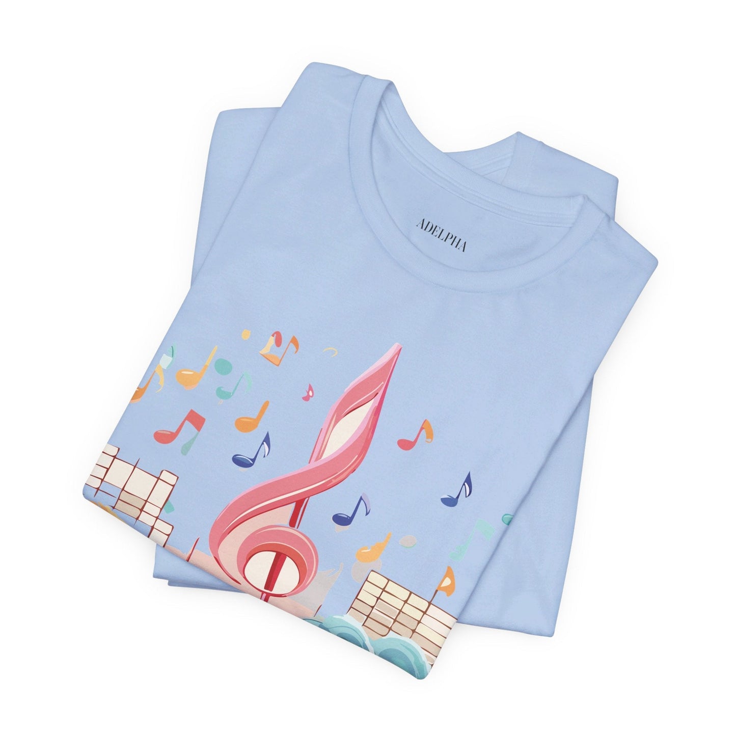 Music Graphic Unisex 100 Cotton Vintage Art with Musical Elements Tee 30