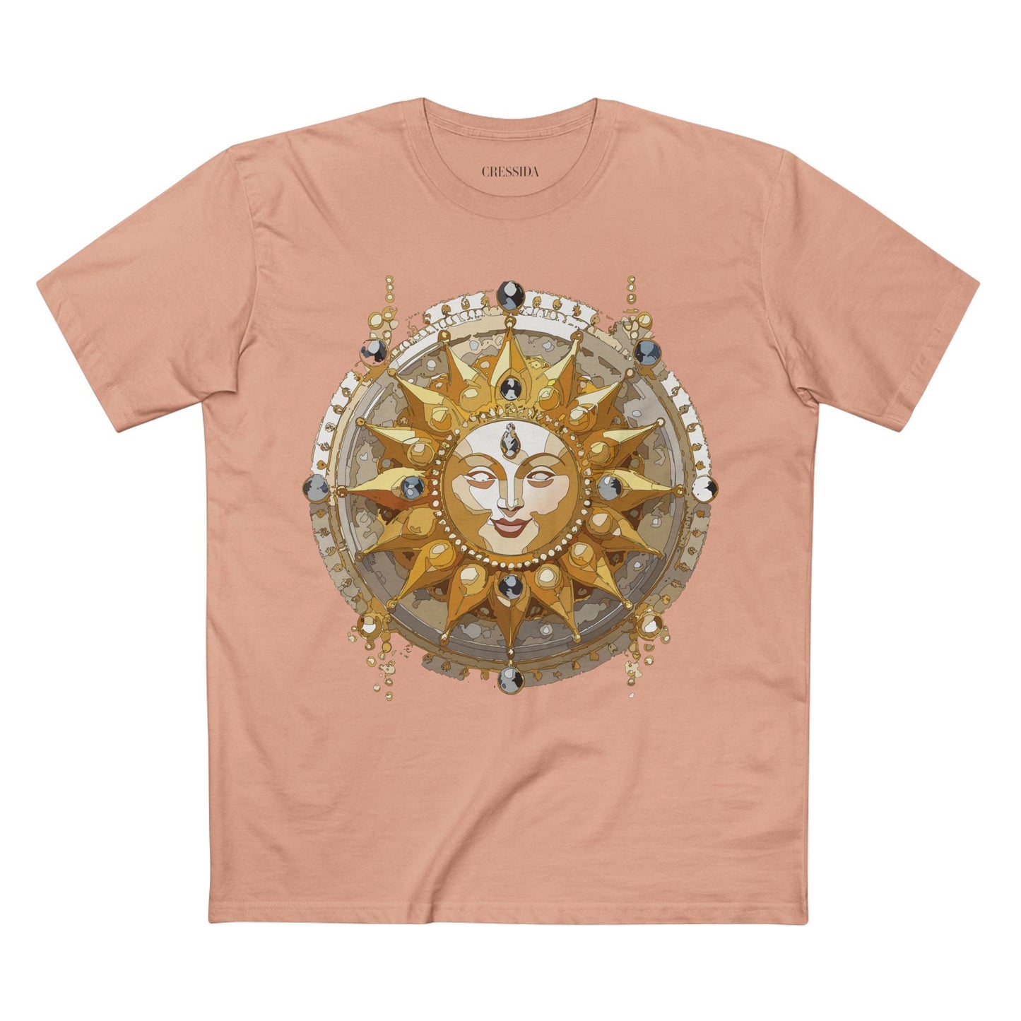 Gold Sun Graphic Unisex 100 Cotton T-Shirt with Golden Art Design 9
