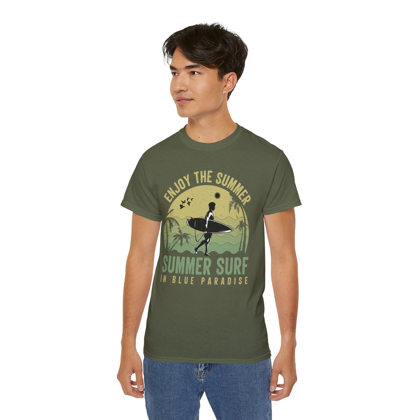 Summer Surf Art Design T Shirt TeeGallery Gildan 2000 Unisex Cotton Tee Apparel Collection