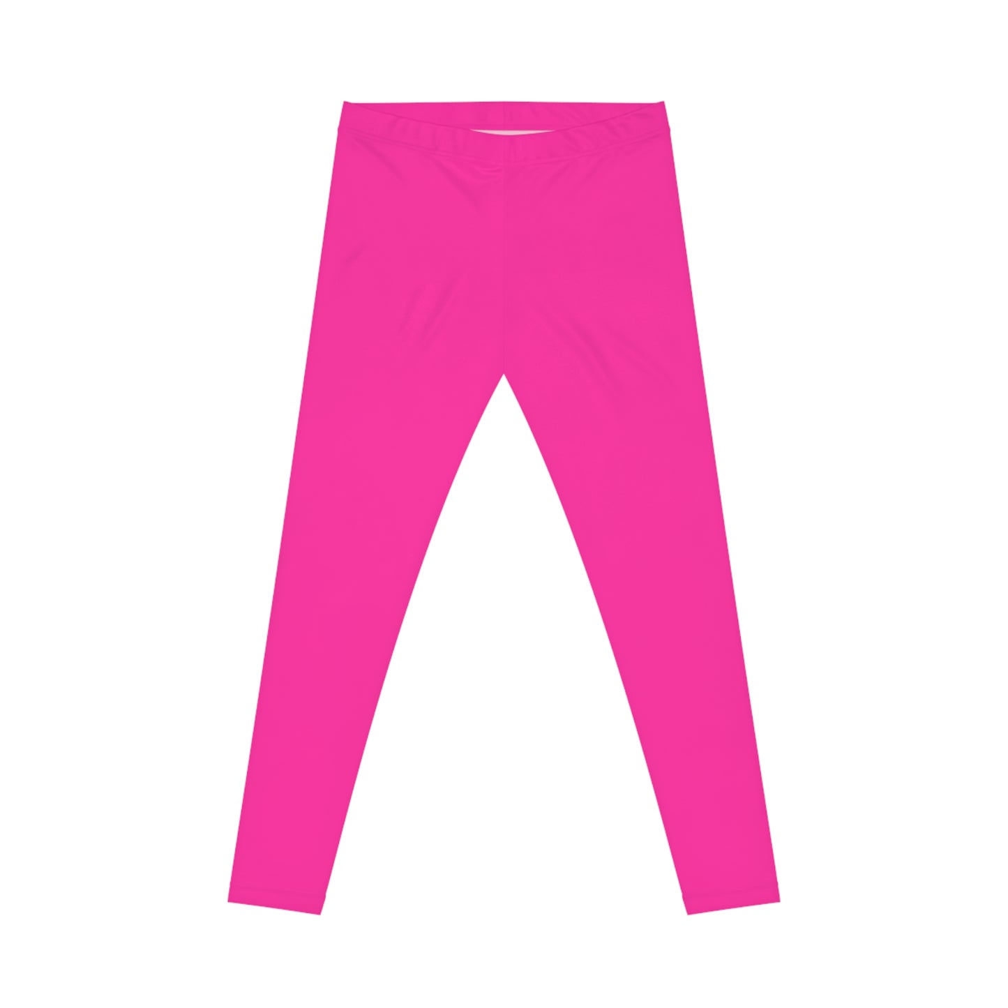 Brilliant Rose Color Women's Poly-Span Casual Leggings XS-2XL