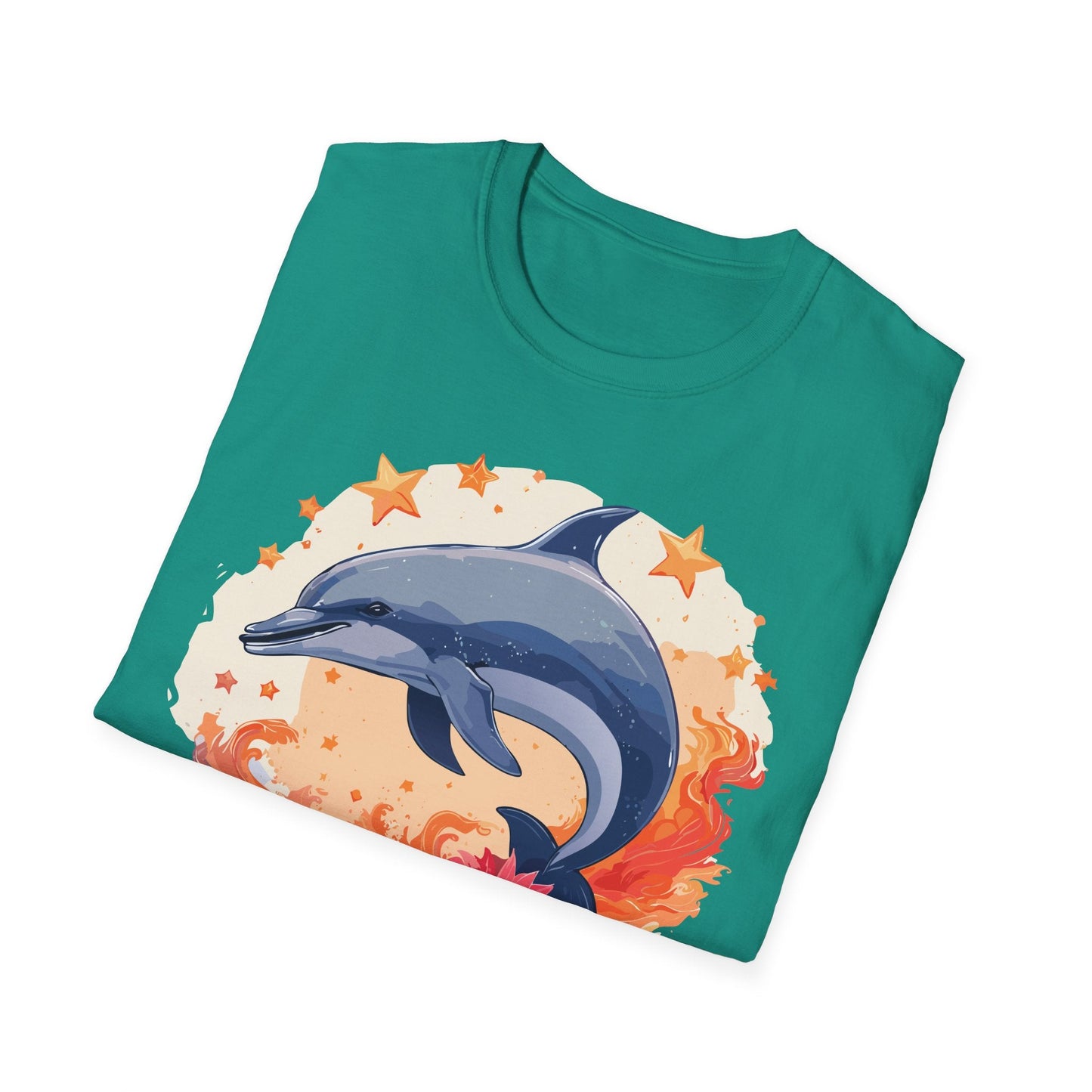 Dolphin Shirt Unisex Tee Gildan Softstyle 64000 100 Percent Ring Spun Cotton Comfort Wear