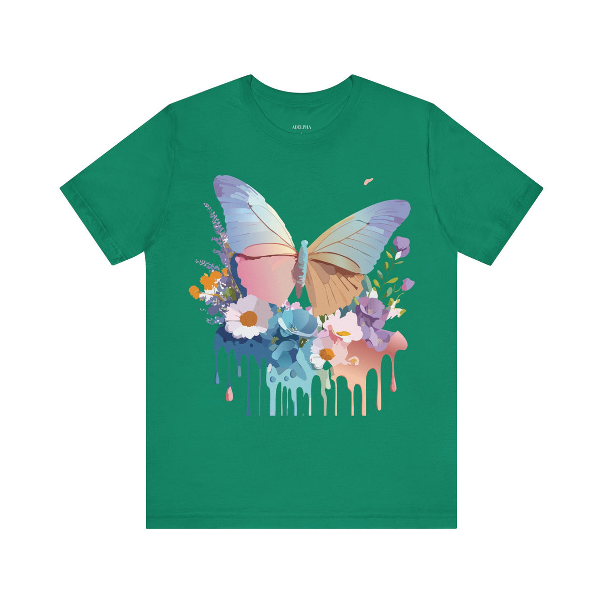 Butterfly Graphic Unisex Cotton Bella+Canvas Tee with Art Design n44