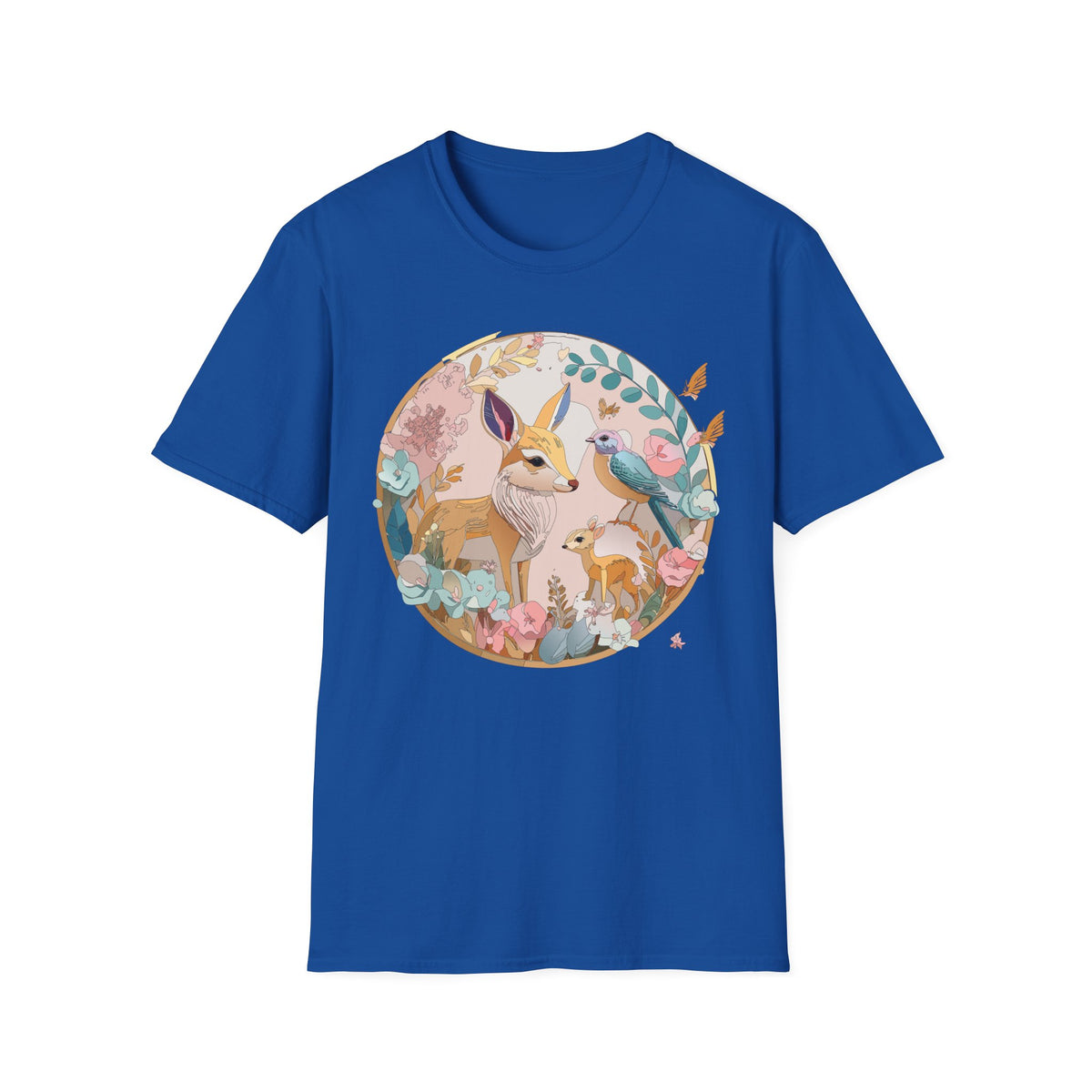 Woodland Fox and Bird Tee | Cute Fox Illustration T-Shirt
