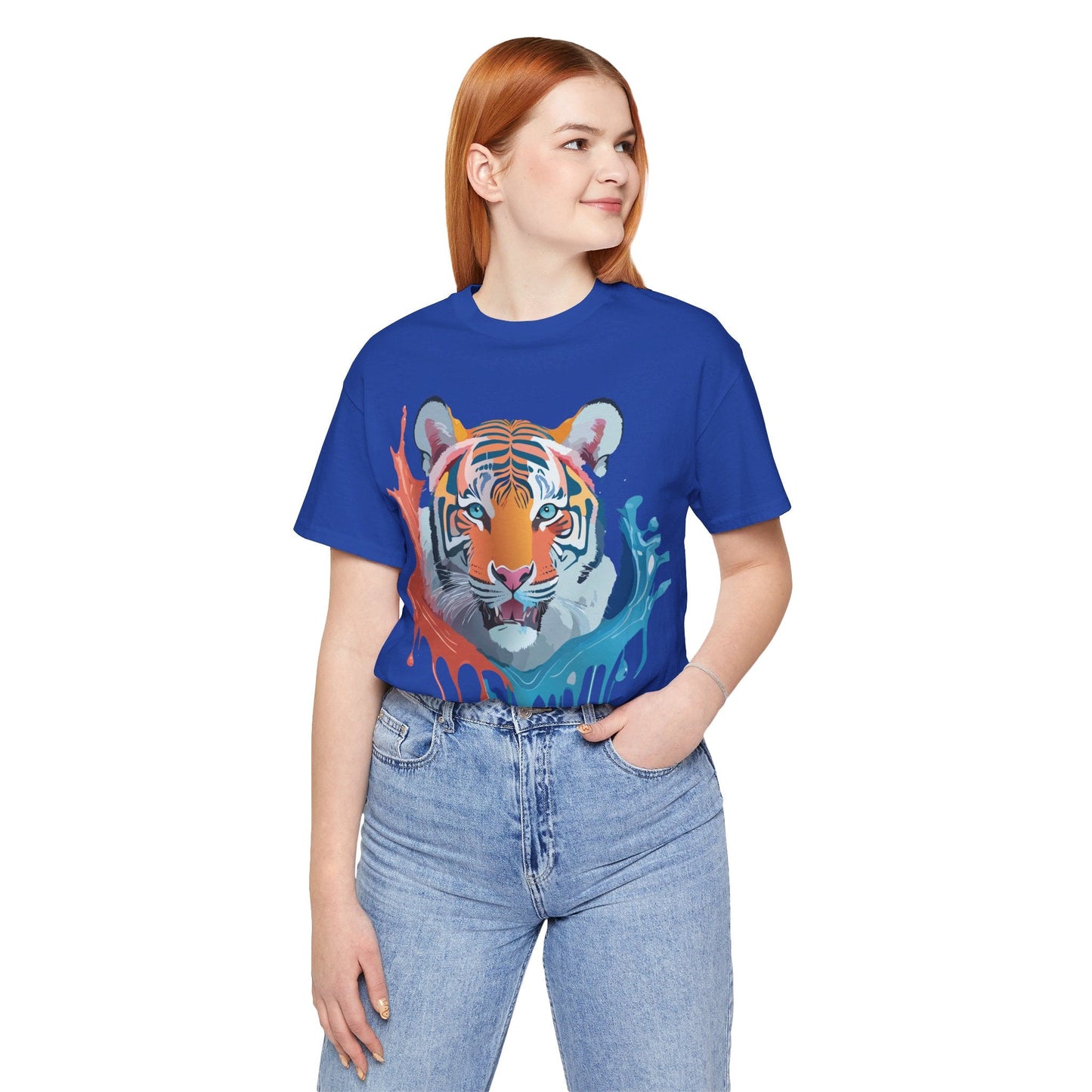 Tiger Graphic Tee Unisex Jersey Short Sleeve With Vintage Inspired Artwork By Adelpha