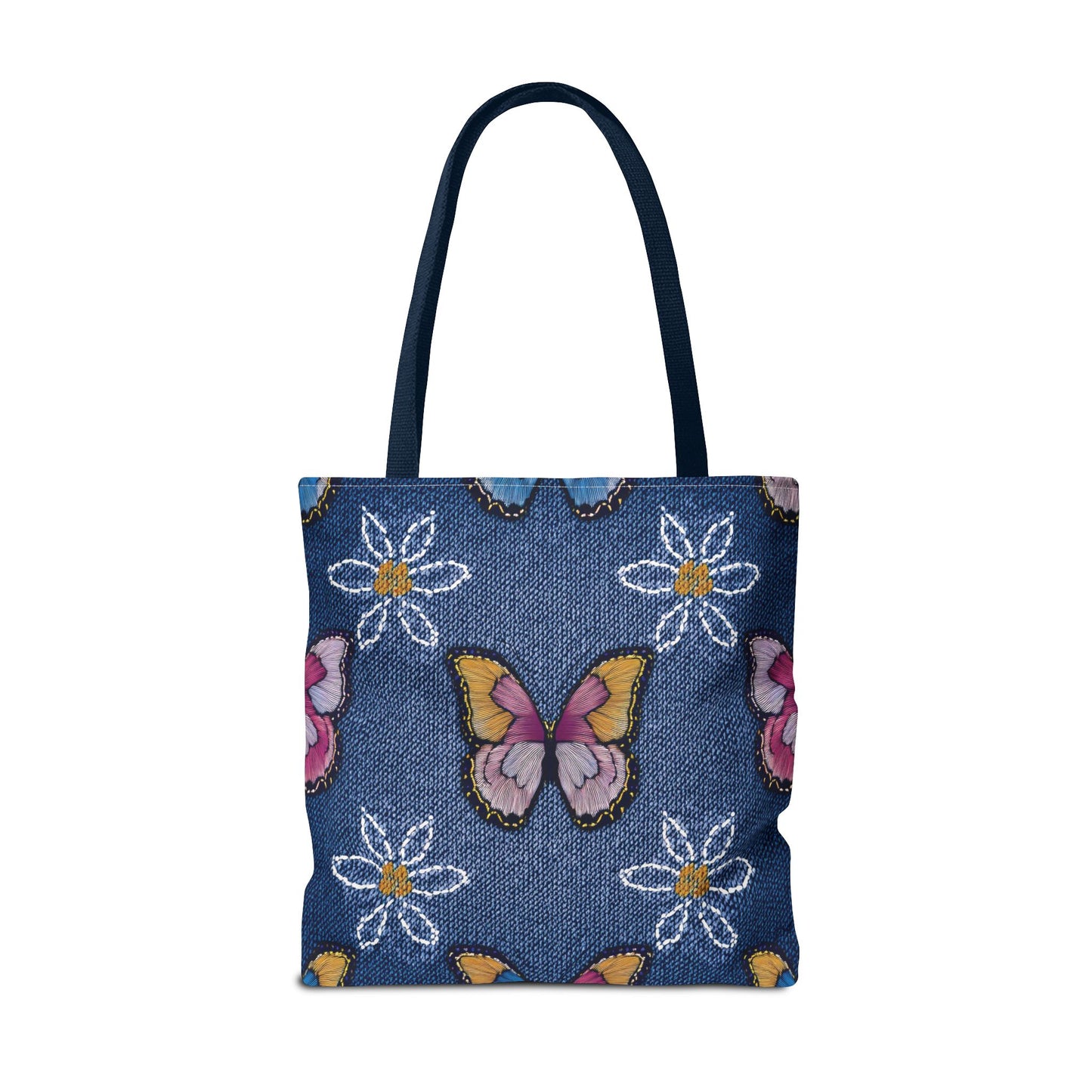 Denim Fabric Imitation Print Unisex Canvas Bag Poly Spun 3 Sizes Tote Bag 178
