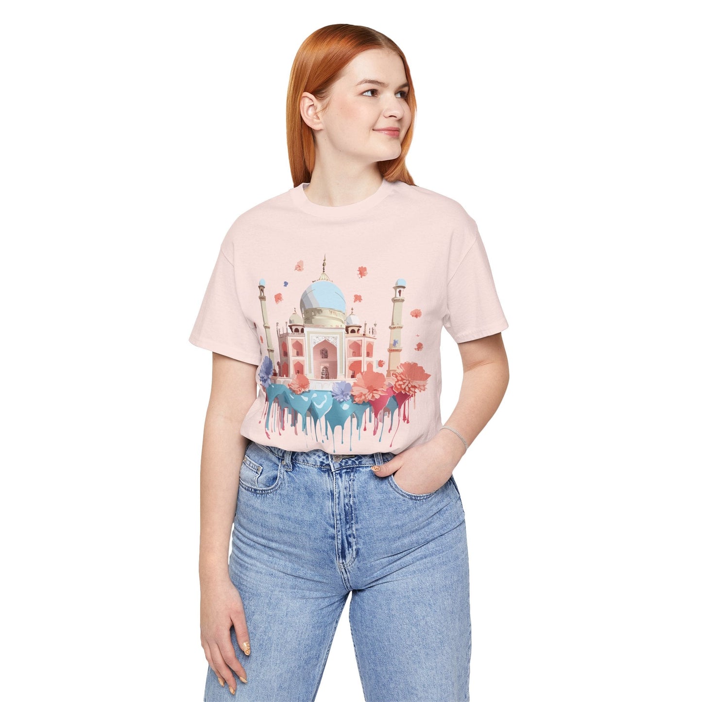 Unisex Taj Mahal Graphic Tee Vintage Inspired Shirt By Adelpha Art Design Collection