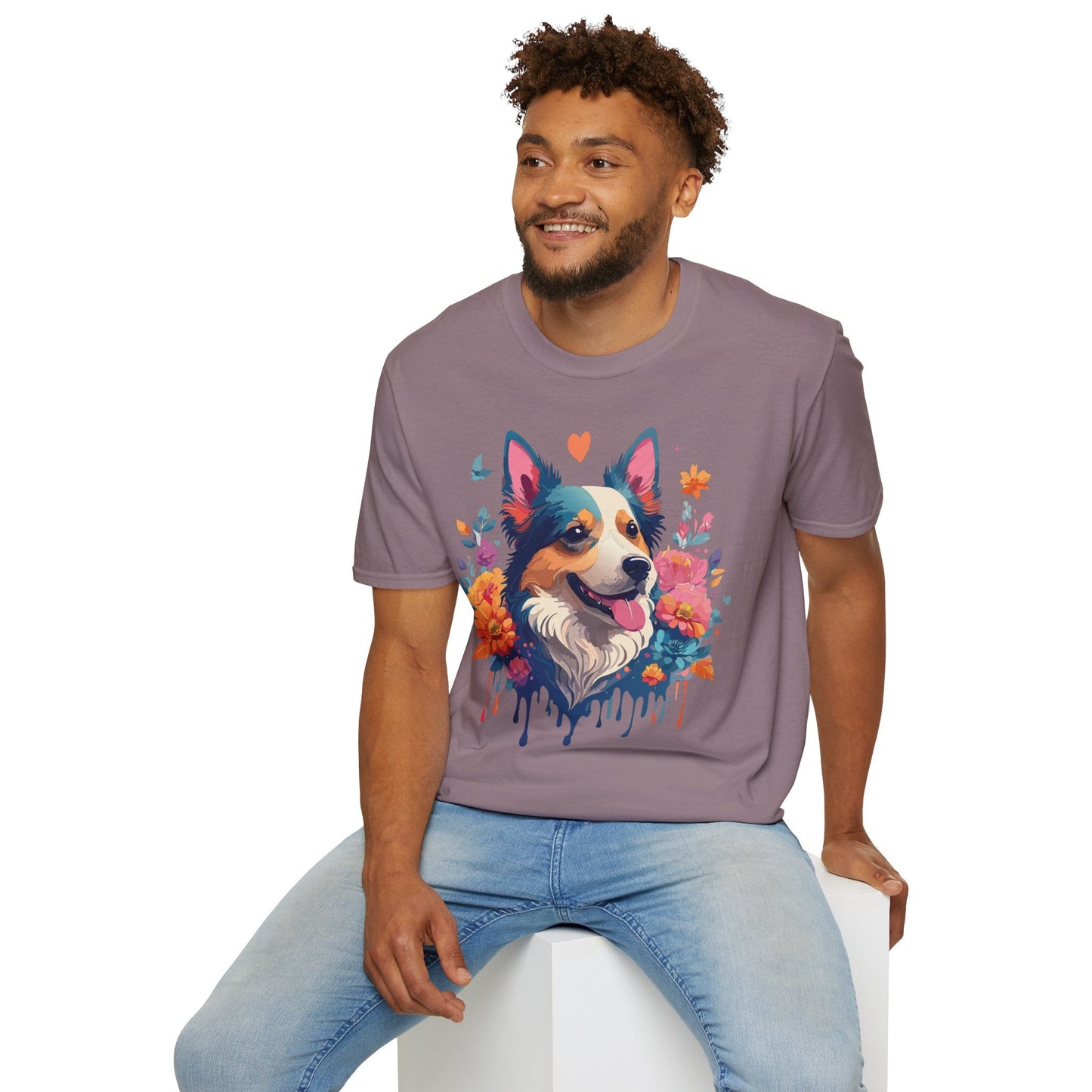 Animal Print Dog Shirt Unisex Softstyle Cotton Tee For Pet Lovers