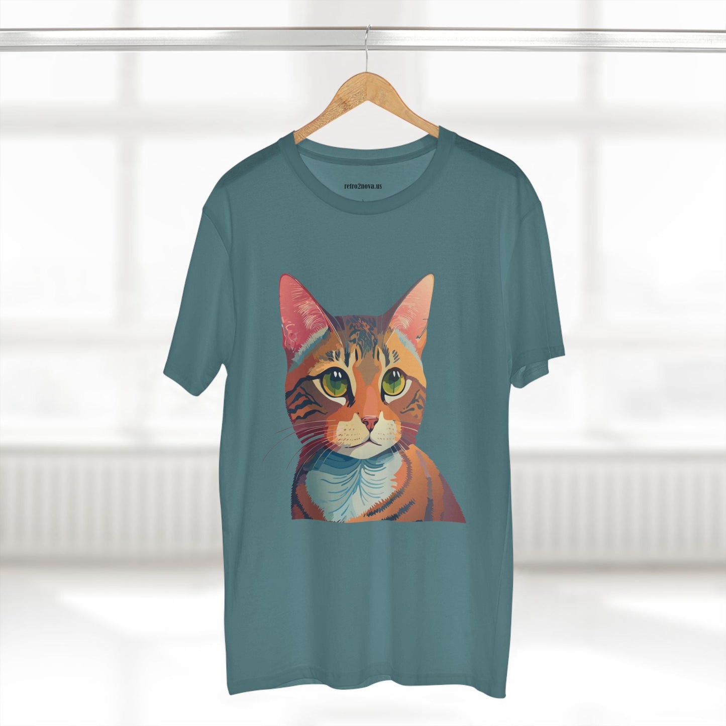 Retro2Nova Cat Art Tee Unisex Premium Cotton Shirt With Original Artwork Design Soft Breathable Comfort Everyday Wear