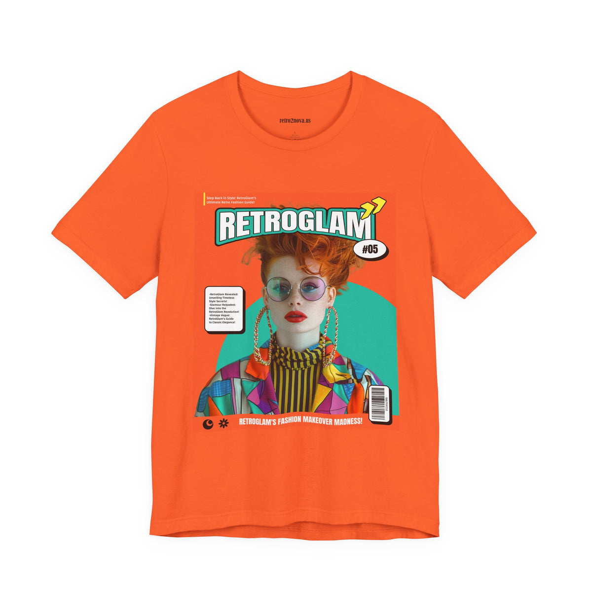 Magazine Cover Graphic Unisex Cotton Bella+Canvas Tee with Retro Poster ab30
