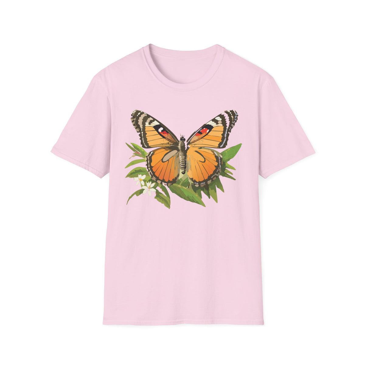 Butterfly Nature T-Shirt — Orange Monarch Illustration Graphic Tee Unisex 100 Cotton Gildan T-Shirt