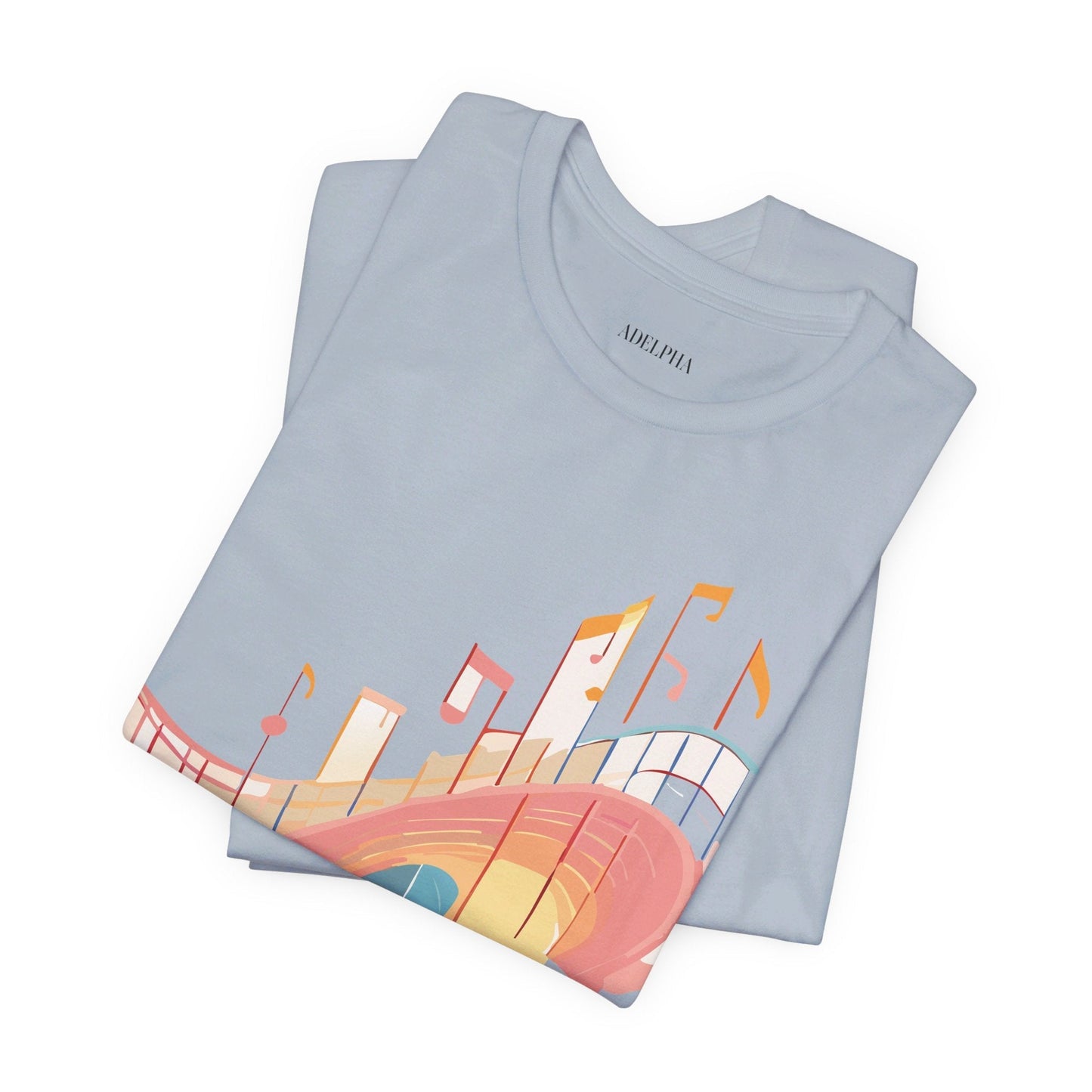 Music Graphic Unisex 100 Cotton Vintage Art with Musical Elements Tee 18