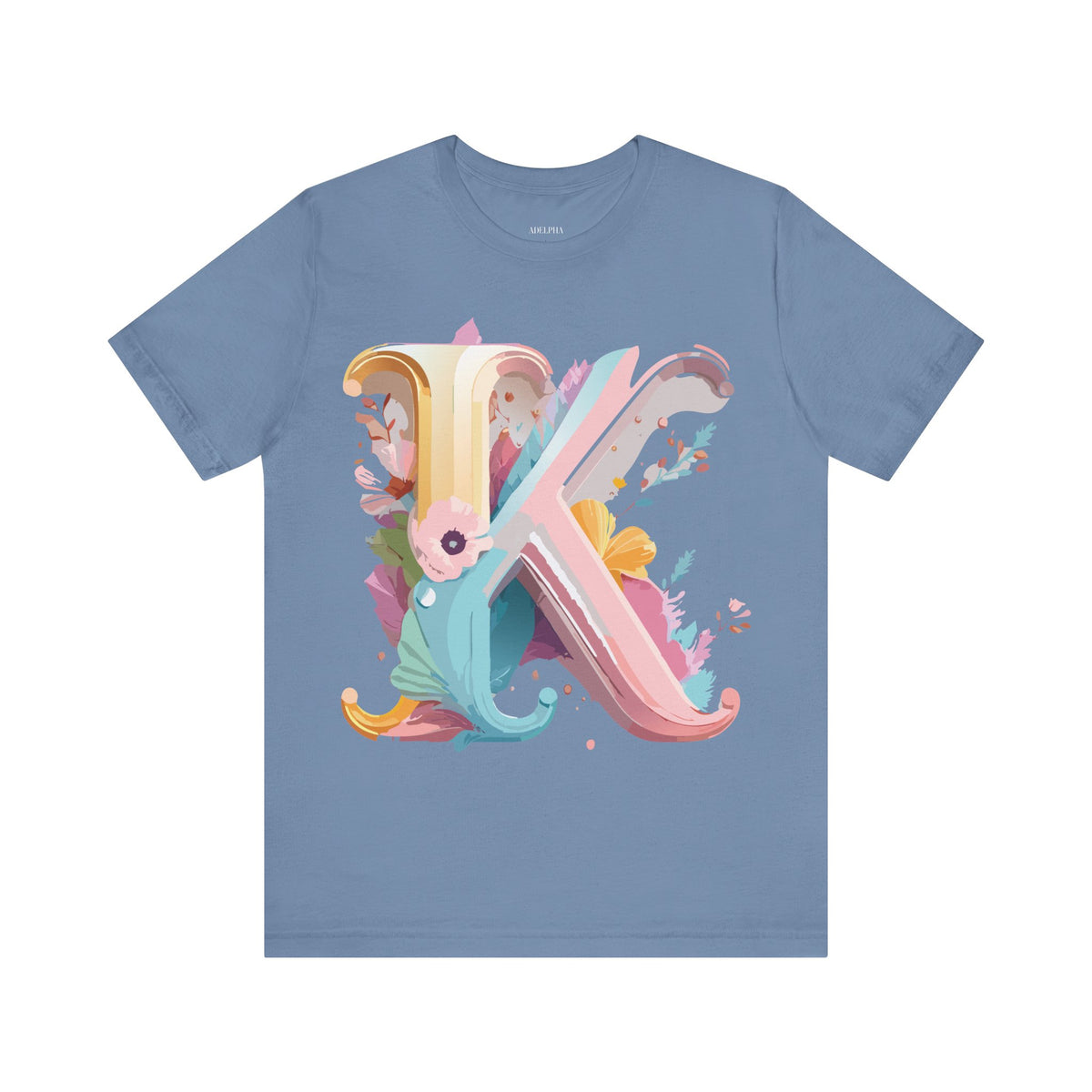 Letter K Graphic Unisex Cotton Bella+Canvas Tee with Art Letter Design