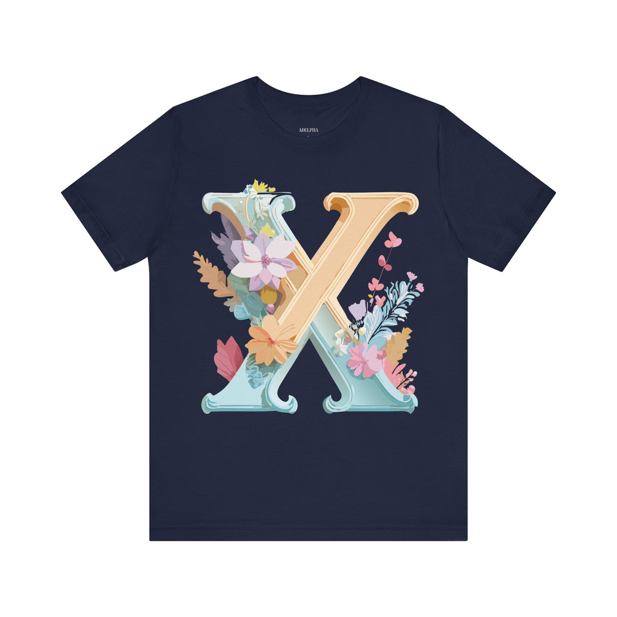 Letter X Graphic Unisex Cotton Bella+Canvas Tee with Art Letter Design